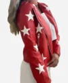 Polly Brindle Battle Camp S01 Red Star Leather Jacket For Sale