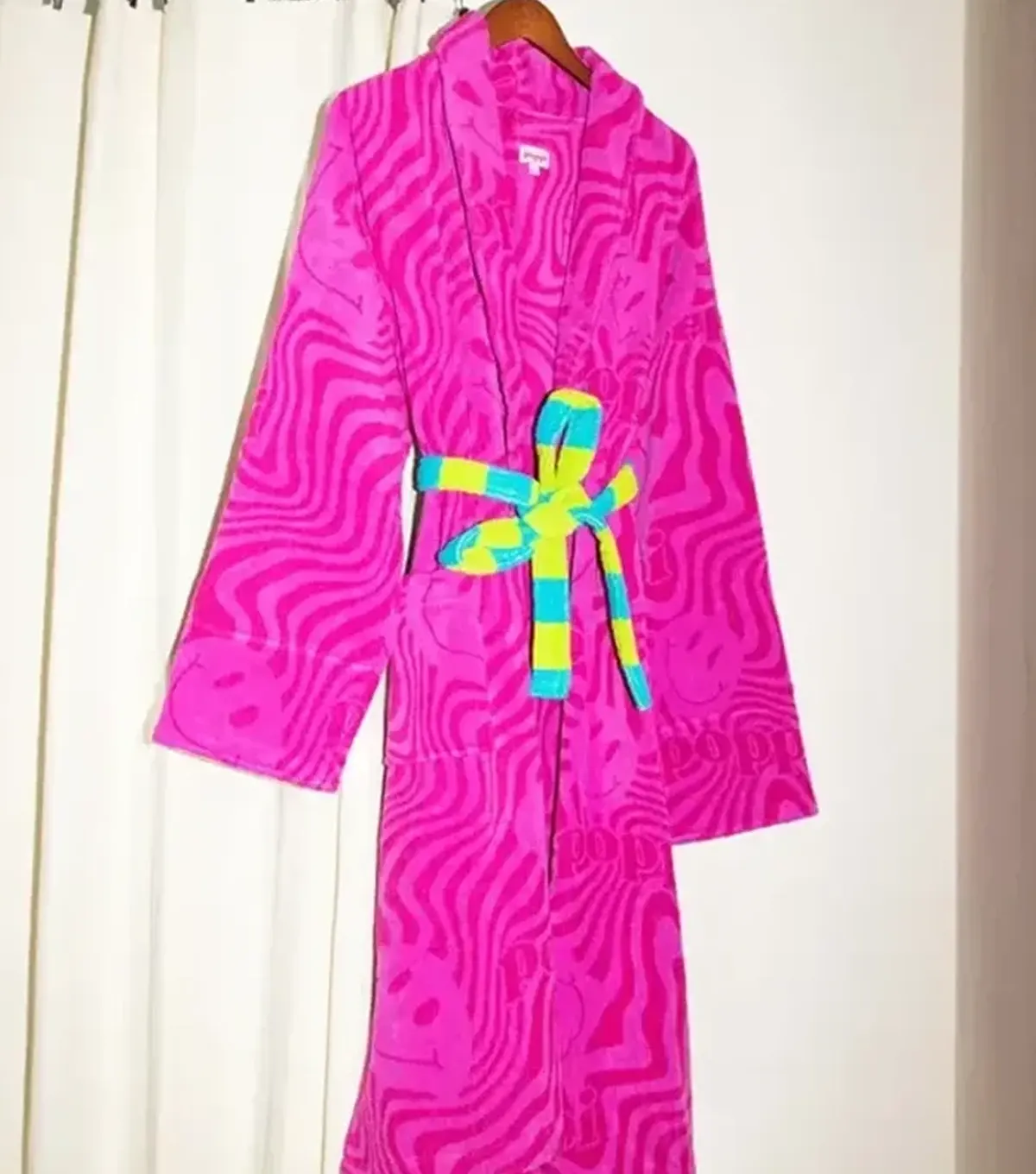 Poppi Pink Robe with Swirl Print