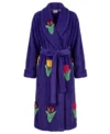 Purple Tiptoe Thru the Tulips Chenille Bathrobe