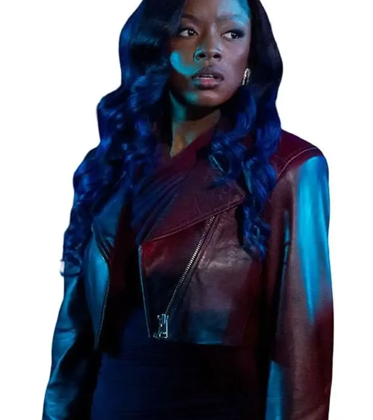 Rain Beauty in Black S02 Cropped Leather Jacket