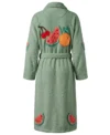 Sage Green Fresh Fruit Chenille Bathrobe back