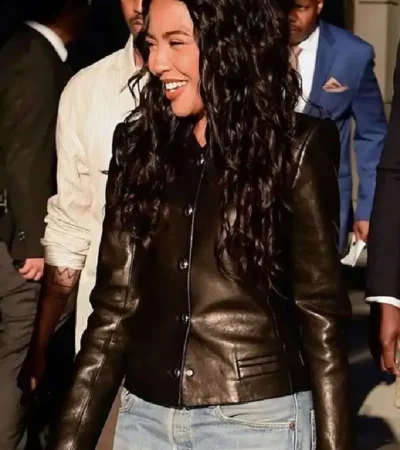 Shop Emma Grede New York City 2026 Black Leather Jacket On Sale