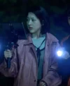 Shop Jang Da-ah Salmokji Whispering Water 2025 Pink Leather Jacket On Sale