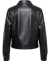 TV Series Honest Renovations S04 Lizzie Mathis Studded Trim Black Leather Jacket