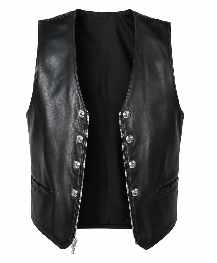 Tv Show The Tonight Show Starring Jimmy Fallon S13 Shaboozey Black Leather Vest Closeup