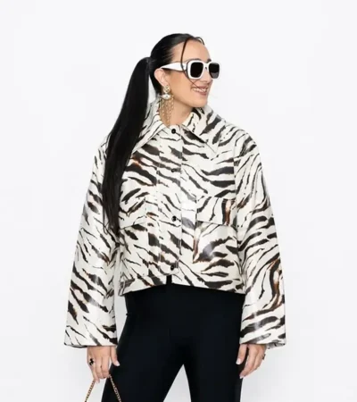 WNBA Marina Mabrey Zebra Leather Jacket