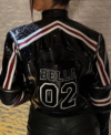 WWE RAW Nikki Bella Cropped Black Leather 02 Moto Jacket Back