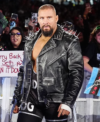 WWE - Survivor Series Bron Breakker Spiked Black Leather Biker Jacket Front