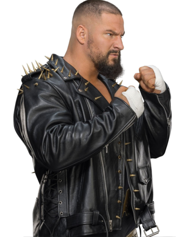 WWE - Survivor Series Bron Breakker Spiked Black Leather Biker Jacket Right