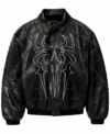 Zendaya 2026 Spider-Man Black Leather Bomber Jacket Front