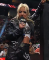 2026 AEW Rebel Heart Dynamite Thekla Kaischauri Black Leather Jacket Closeup