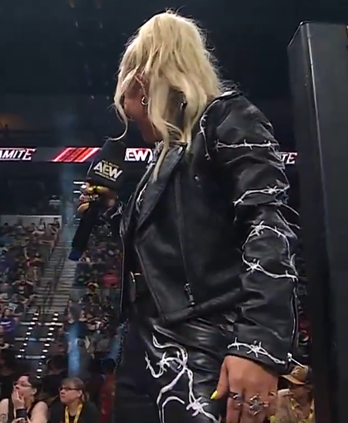2026 AEW Rebel Heart Dynamite Thekla Kaischauri Black Leather Jacket Right