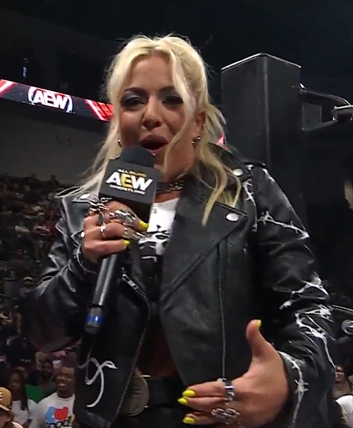 2026 AEW Rebel Heart Dynamite Thekla Kaischauri Black Leather Jacket