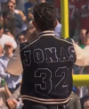 2026 NFL Halftime Show Joe Jonas Black and Off White 32 Varsity Jacket Back