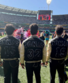 2026 NFL Halftime Show Jonas Brothers Black and Off White Varsity Jacket Back