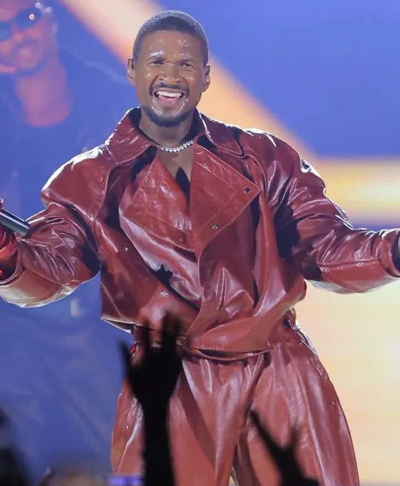 2026 Tour Usher Red Leather Jacket