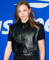 2026 US Open Tennis Championships Chloe Moretz Black Real Leather Vest Right