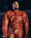 2026 Ye’s Second Homecoming Concert Kanye West Red Leather Jacket Front