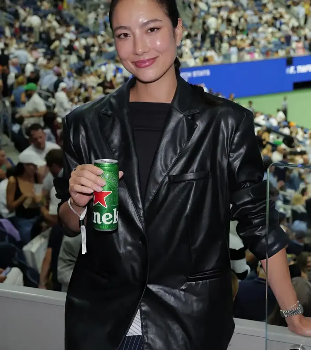 Adeline Rudolph US Open 2026 Leather Blazer