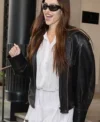 Amelia Gray Milan Fashion Week Leather Jacket