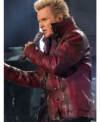 American Idol 2026 Billy Idol Distressed Red Leather Jacket Right