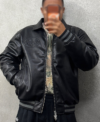 Batman Black Leather Bomber Jacket