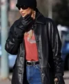 Bella Hadid Black Leather Jacket