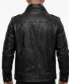 Bonanza Leather Jacket with Stand Collar back