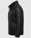 Bonanza Leather Jacket with Stand Collar side pose