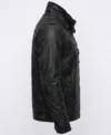 Bonanza Leather Jacket with Stand Collar side view