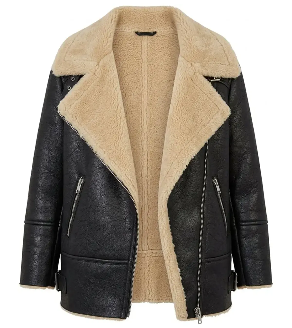 Buy Abbie Hern TV Series Ted Lasso 2026 Gemma Jay Black Shearling Leather Jacket On Sale