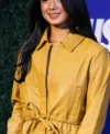 Buy Alex Eala US Open Event 2026 Mustard Leather Jacket On Sale