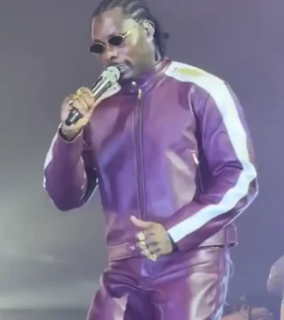 Buy Asake God We Trust Tour 2026 Purple Leather Motorcycle Jacket On Sale