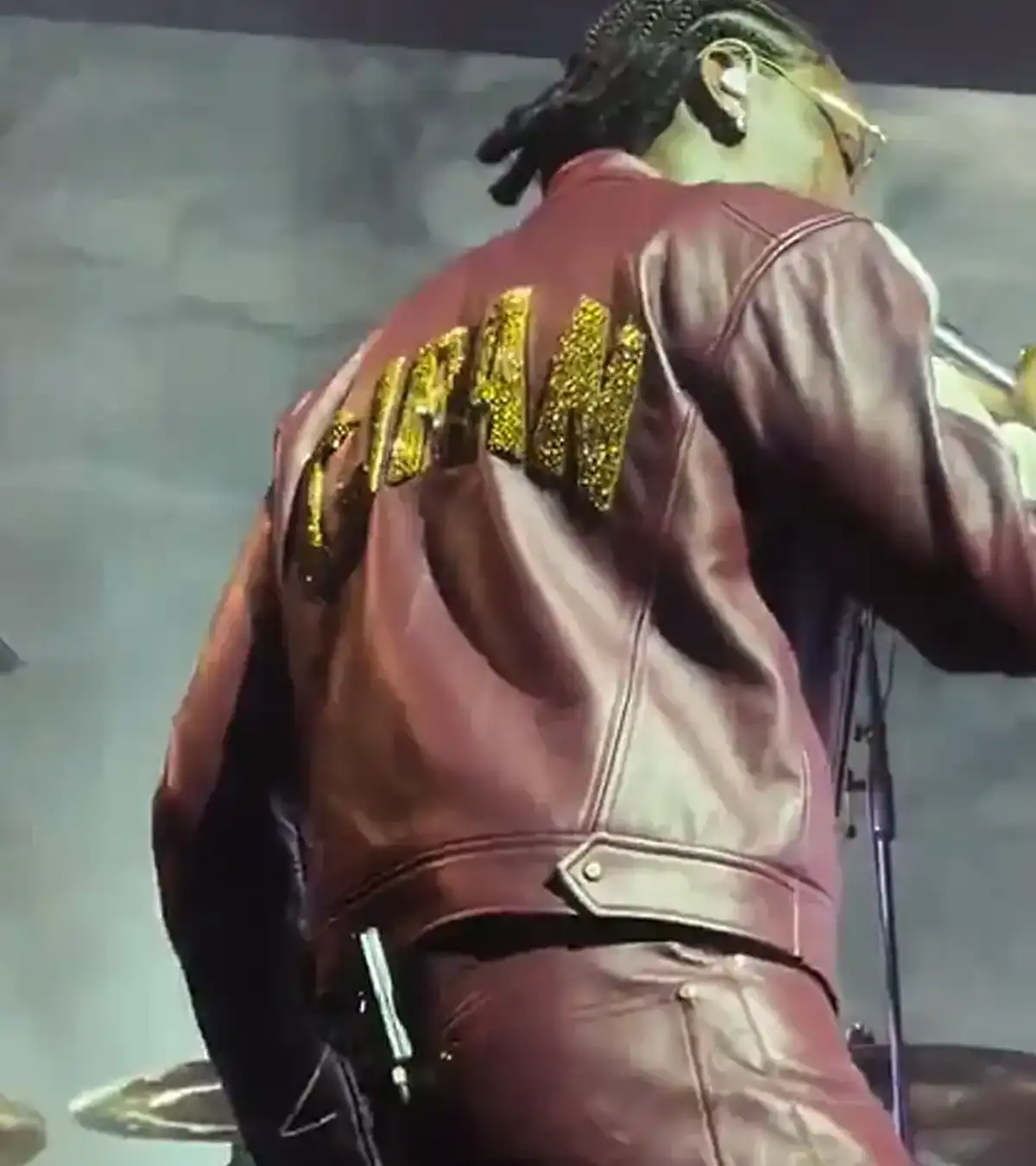 Buy Asake God We Trust Tour 2026 Purple Leather Motorcycle Jacket