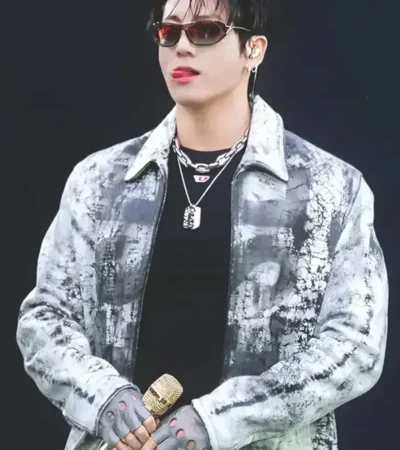 Buy BTS Jungkook ARIRANG World Tour Chicago Diesel Leather Jacket On Sale