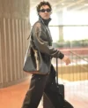 Buy Belmont Cameli Arriving Paris Fashion Week 2026 Black Bomber Leather Jacket
