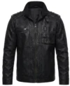 Buy Bonanza Leather Jacket with Stand Collar