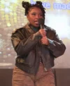 Buy Courtney Taylor TV-Series Abbott Elementary 2025 Erika Black Leather Jacket
