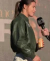 Buy Croke Park Event 2026 Katie Taylor Green Leather Jacket