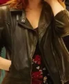 Buy Diana Gomez Movie Valeria Black Leather Jacket On Sale
