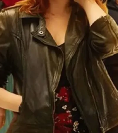 Buy Diana Gomez Movie Valeria Black Leather Jacket On Sale