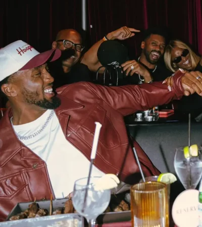 Buy Donovan Mitchell Celebrating 30th Birthday Red Leather Jacket On Sale