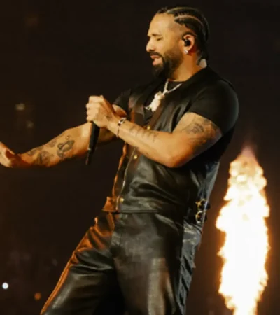 Buy Drake Houston Texas 2026 Concert Black Leather Vest On Sale