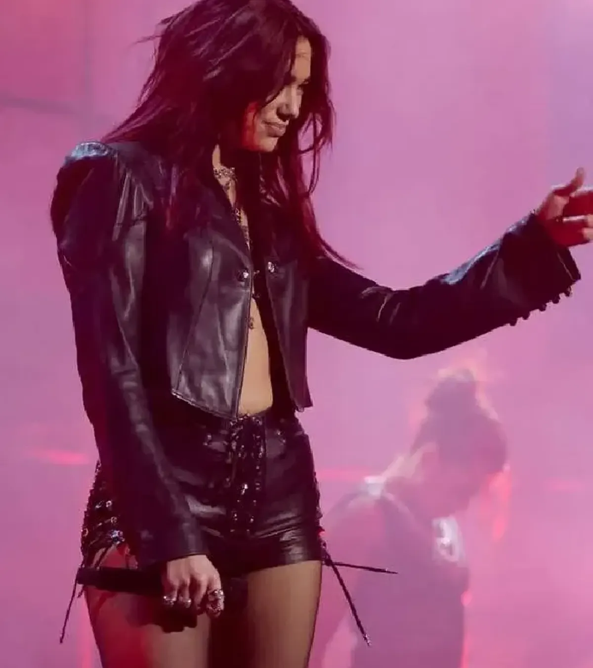 Buy Dua Lipa BRIT Awards 2024 Black Leather Jacket On Sale For Women