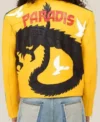 Buy Dua Lipa Buenos Aires Dragon Black and Yellow Leather Jacket On Sale