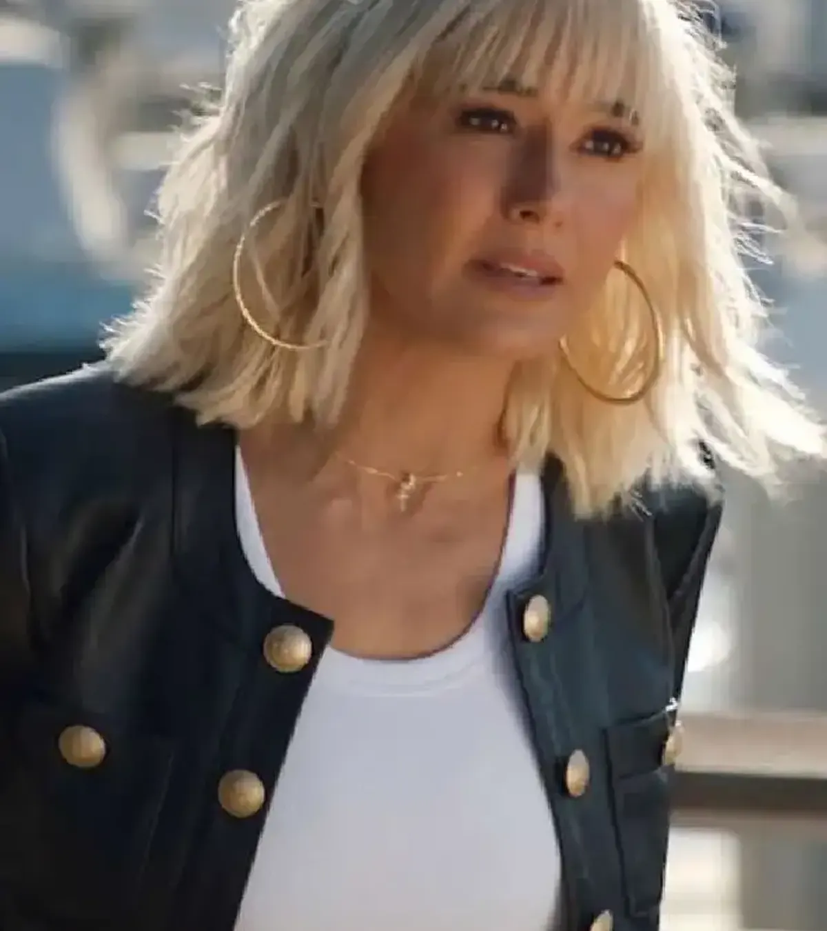 Buy Emmanuelle Chriqui The Lincoln Lawyer 2026 TV Series Jeanine Ferrigno Black Leather Jacket