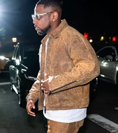 Buy Fabolous New York Fashion Week 2026 Brown Leather Biker Jacket On Sale