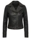 Buy Gothic Leather Jacket Womens Black Studded