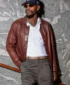 Buy Jarred Vanderbil New York Fashion Week 2026 Burgundy Leather Jacket On Sale
