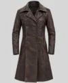 Buy Jason Momoa Frontier Black Trench Leather Coat On Sale